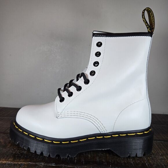 NEW Dr. Doc Martens 1460 Quad Womens Size 6 Lace Up Boots White Leather 26499 - Picture 7 of 12